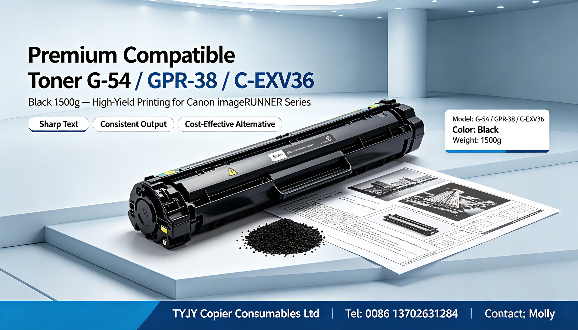 Ultimi blog aziendali su Premium Compatible Toner G-54 / GPR-38 / C-EXV36, Black 1500g | High-Yield Toner Cartridge for Canon imageRUNNER 6055, 6