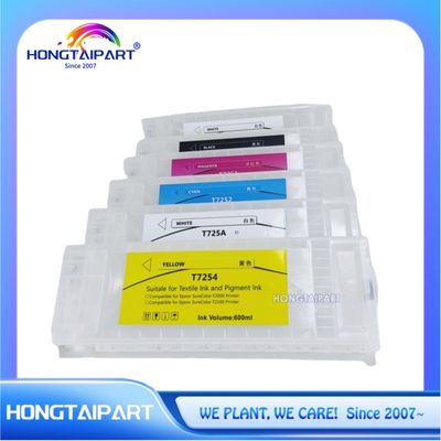 Cartuccia di inchiostro T725A T725A T7251 T7252 T7253 T7254 600ml 6PCS Cartuccia di inchiostro ricaricabile vuota 600ml con chip una tantum compatibile con Epson F2100 F2000 F2130 F2140 F2150 F2160 Stampa HONGTAIPART